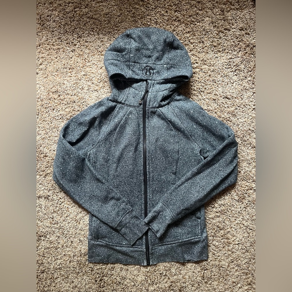Lululemon scuba hoodie size 6 speckled grey